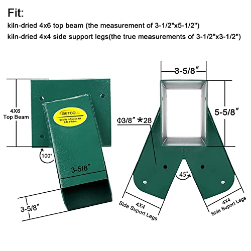 A-Frame Swing Set Bracket Set with Mounting Hardware - Green