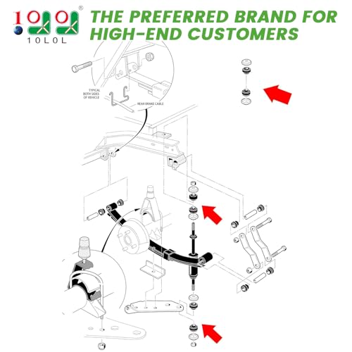 10L0L Golf Cart Shock Absorber Bushing Kit for Club Car DS/Precedent and EZGO TXT Marathon