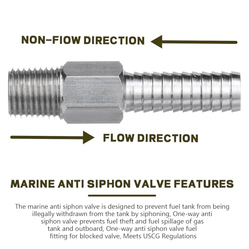 Marine Anti Siphon Valve - Aluminum, 1/4" NPT, 3/8" Hose, 2 PCS