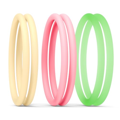 Knee Support Strap - Silicone Knee Brace, 3-Pair Set - Yellow, Pink & Green
