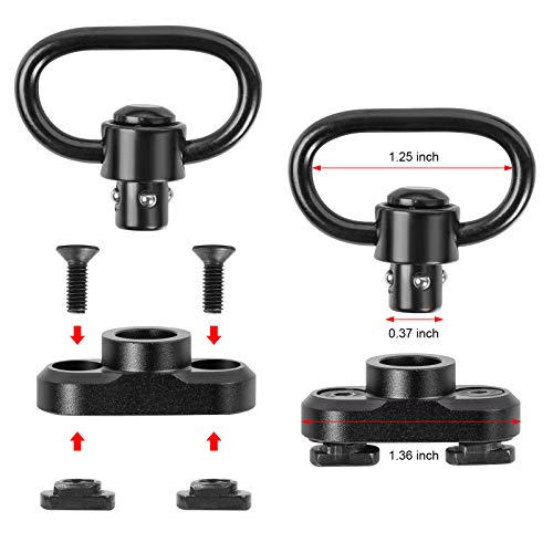 4-Pack Sling Swivel for M-Rail, Heavy-Duty Clip Adapter, Outdoor Use