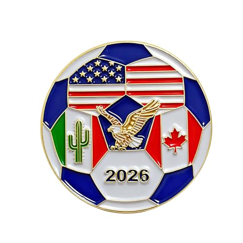 2026 World Soccer Cup Fan Team Pin Badge - USA, Mexico & Canada