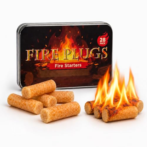28-Pack Waterproof Fire Starters with 5+ Minute Burn Time
