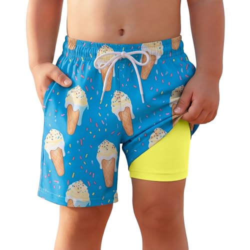 Boys' Swim Trunks - Hand Drawn Sprinkle Cone Blue Beige 5T