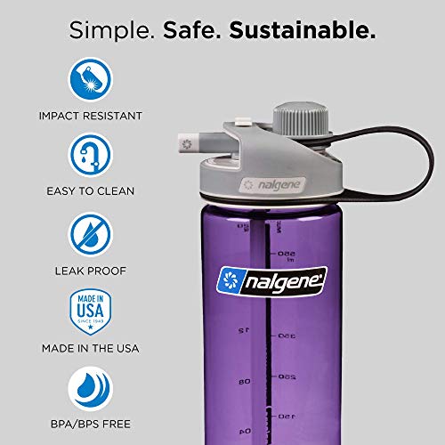 Nalgene 20 OZ BPA-Free Tritan Water Bottle with MultiDrink Cap - Gray