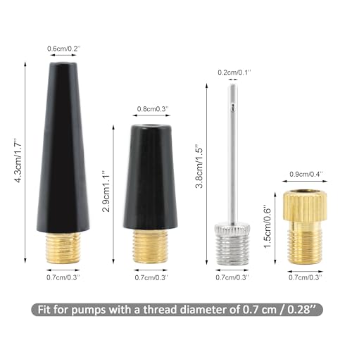 Quacc 4 PCS Universal Ball Pump Needles Bike Inflatable Adapter Set