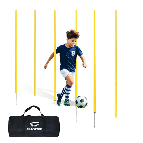 Adjustable Soccer Agility Training Poles Set - 6FT Speed Drills