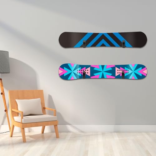 Horizontal Snowboard Wall Mount Hanger - 4 Pack Display Rack