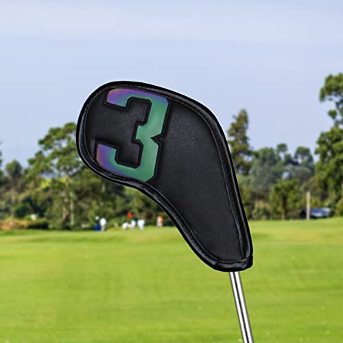 Golf Club Head Cover for Irons - Waterproof Leather - Black 3