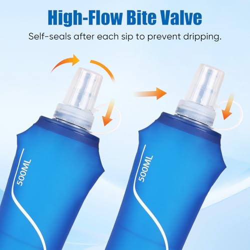 500ml Collapsible Soft Flask for Trail Running - 2 Pack