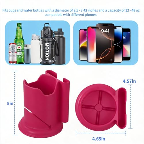 ZEDTYDE Pink Paddle Board Cup Holder – No-Spill 360° Anti-Flip Drink & Phone Holder for SUPs/Kayaks