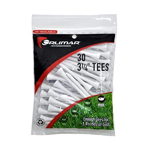 Wooden Golf Tees 3 1/4-Inch - 30-Pack White