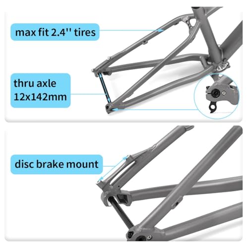 27.5'' Hardtail Mountain Bike Frame - Aluminum Alloy, Black