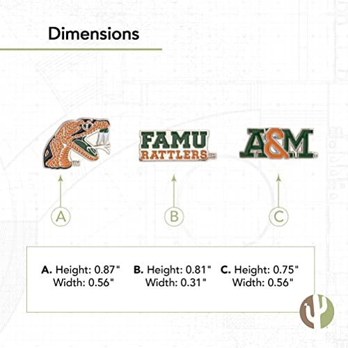 FAMU Rattlers Metal Lapel Pin 3-Pack - Enamel Finish