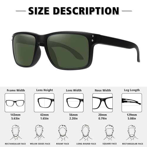 MEETSUN 3-Pack Polarized Sports Sunglasses for Men & Women - Black, Blue, Green Lenses, 56mm
