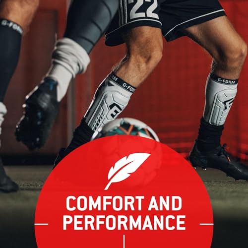 G-Form Pro-S Vento Adult Large White Soccer Shin Guards – Impact-Absorbing, Machine Washable, Flexible Sports Protection