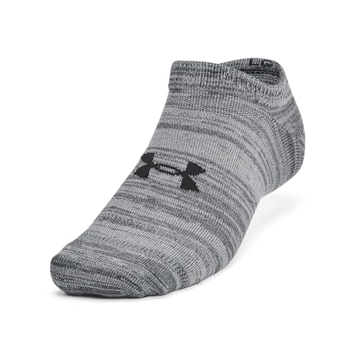 Under Armour Unisex Adult Essential No Show Socks 6 Pairs - Castlerock / Anthracite / Large