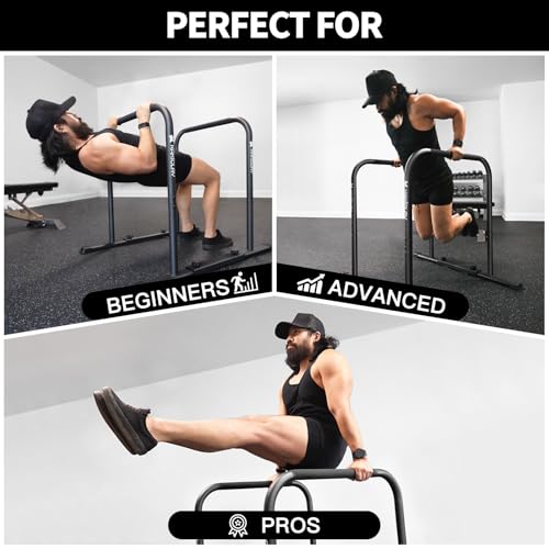 Premium Adjustable Dip Bars - Ultra-Stable Design for Core Training