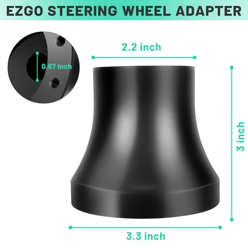 Golf Cart Steering Wheel Adapter for EZGO TXT & RXV – 5/6-Hole, Aluminum