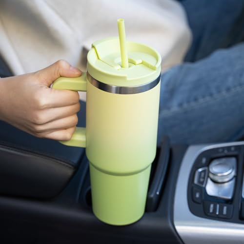 BJPKPK 30oz Light Pink Insulated Stainless Steel Tumbler with Handle & Straw