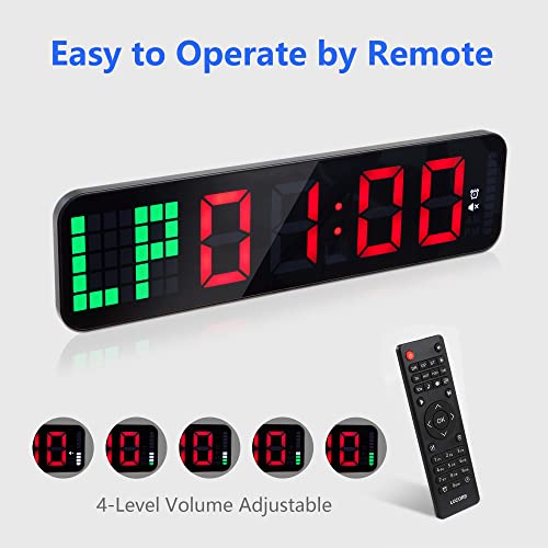 Large Digital Gym Timer with Remote Control - Interval Stopwatch & Countdown Clock