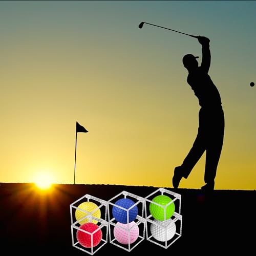2 PCS UV Protected Golf Ball Display Case - Clear Acrylic Cube