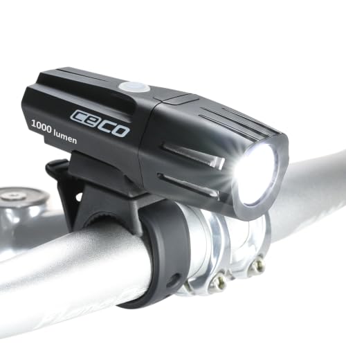 CECO 1000 Lumen Bike Front Light - Waterproof, Rechargeable, 5 Modes