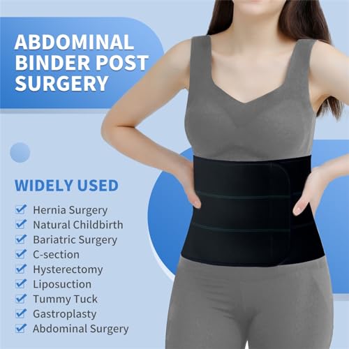 CANMIUS Black M Post-Surgery Abdominal Binder Belly Support 30-45"