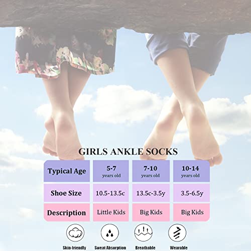 Ankle Athletic Socks for Kids - 12 Pairs, Cotton, White (7-10 Years)