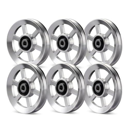 114-115mm Aluminum Pulley for Home Gym Equipment, Silver, 660LB Capacity