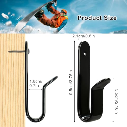Heavy-Duty Snowboard Wall Mount Clips - 2 Pack Display Stand