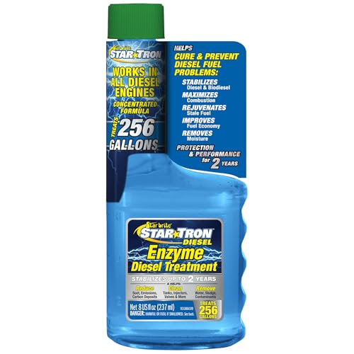 Star Tron Enzyme Diesel Fuel Treatment 8 Oz - Treats 252 Gallons, Water Disperser & Fuel Stabilizer