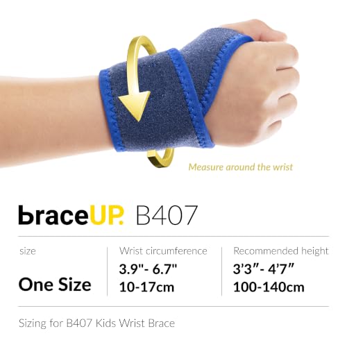 BraceUP Kids Wrist Brace – Adjustable Pediatric Wrist Support One Size