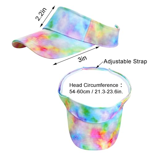 Adjustable Tie Dye Sport Visor Hat for Men & Women - Green