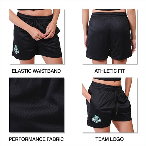 WNBA Official Women's Basketball Shorts - Connecticut Sun, Large, Black
