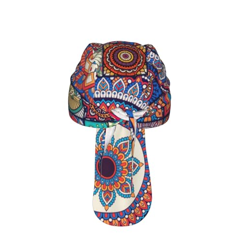 Cooling Bandana Skull Cap - Breathable Helmet Liner, Bohemian Mandala