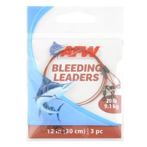 Stainless Steel Fishing Wire Leaders - Blood Red, 12 Inch, 3 Piece Set
