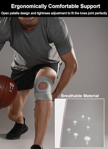 Knee Brace for Pain Relief – Open-Patella Support Strap - Black