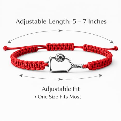 Pickleball Bracelet Gift for Pickleball Lovers - Red
