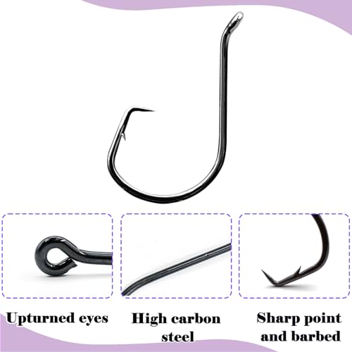 Circle Fishing Hooks 2/0 - 50 Pcs Strong Saltwater Rigs