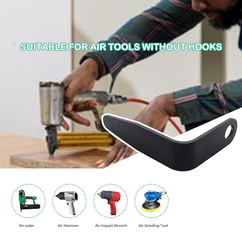 Pneumatic Tool "L" Shaped Rafter Hook (Aluminum) For Nail Guns with 3/8" NPT Air Fitting (Full Size)