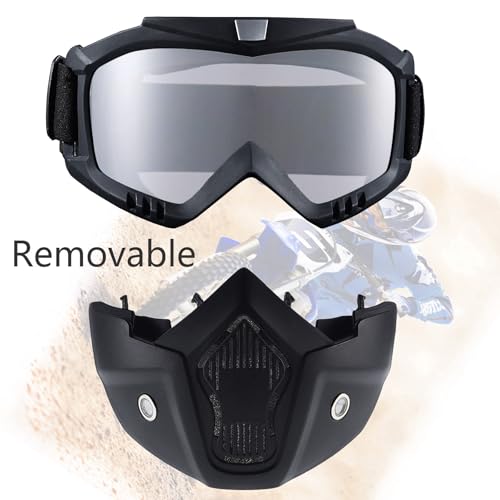 Tactical Full Face Mask with Goggles - Clear, 2 Pack