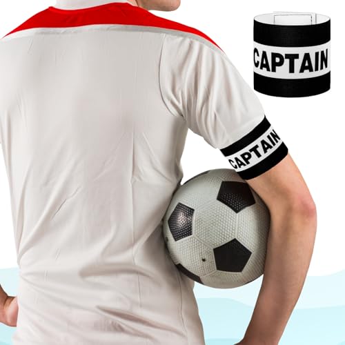 3PCS Adjustable Captain Armbands - Durable Elastic Soccer Field Band (Black)