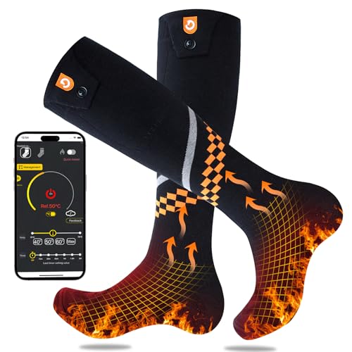 Heated Socks 6000mAh with App Control | Rechargeable Foot Warmer for Men Women