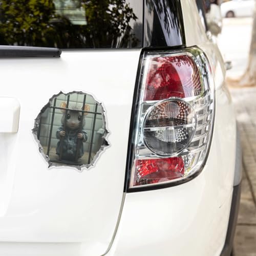 Pack 4 Pcs 3D Mouse Hole Wall Sticker for Girls Boys Toddler Kids Room Bedroom Classroom Car Window Funny Cute Stickers Waterproof Removable Reusable Vinyl Decals Home Accessories