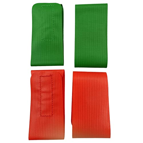 Wrestling Ankle Bands - 4PCS Red & Green Vinyl Scoring Bands