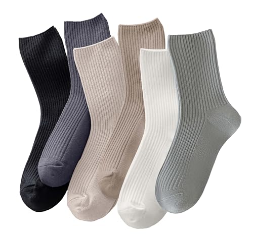 Cute Aesthetic Crew Socks - Lightweight Cotton, 9-11 Multicolor