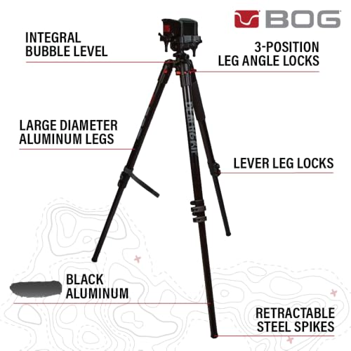 DeathGrip Tripod Shooting Rest - 7"-59", Lightweight, Black Aluminum