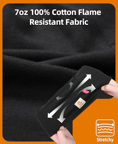 BOCOMAL FR Balaclava Face Mask 7oz Midweight Arc Rated NFPA2112 CAT2 2-Pack, One Size, Black