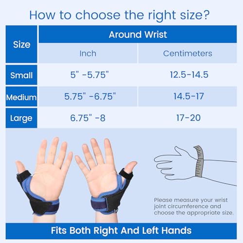 Velpeau Thumb Wrist Brace Spica Splint with Plastic Insert – Medium